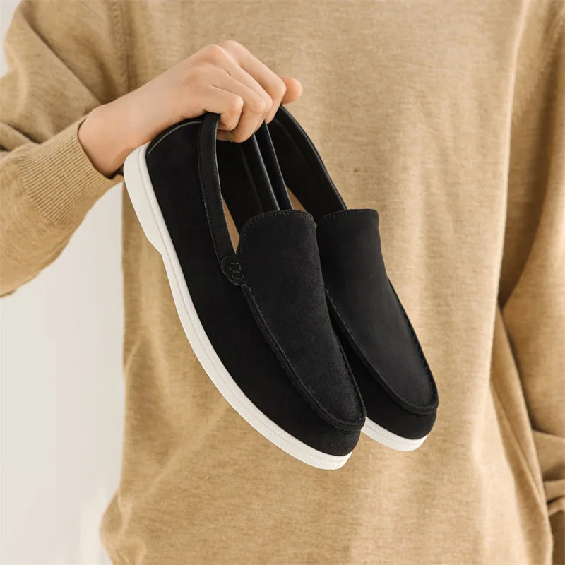 Luxury Brown Leather Slip On Shoes