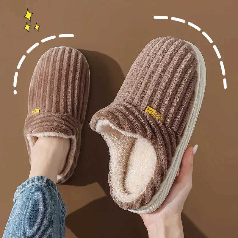 Cozy Faux Fur Ankle Slippers – Soft Warm Indoor Shoes