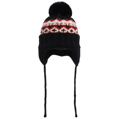 Warm Women's Knit Hat with Fur Pom Pom