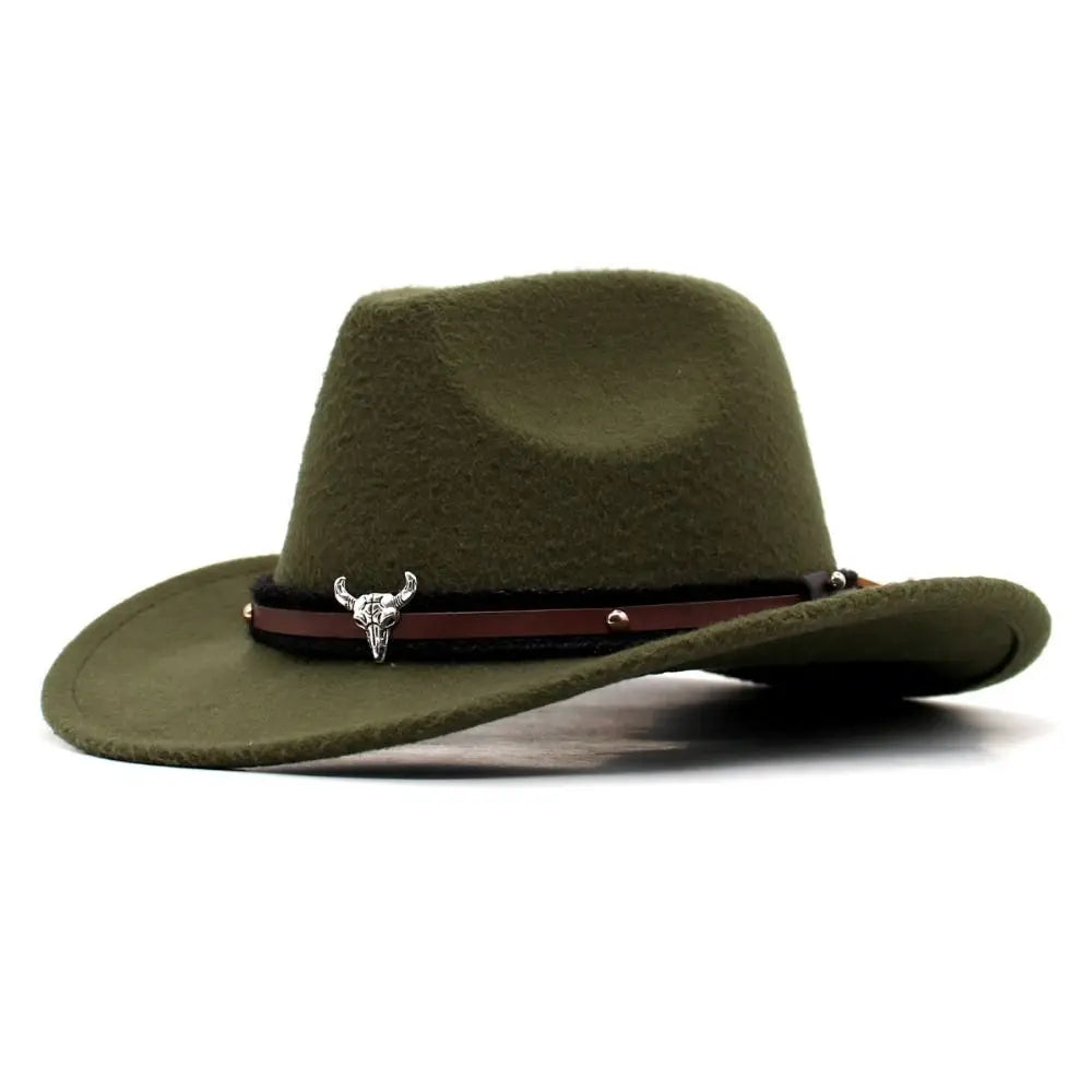 Classic Cowboy Felt Hat with Bull Design