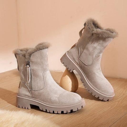 Warm Waterproof Women's Snow Boots with Fur Lining - VogeLuxe