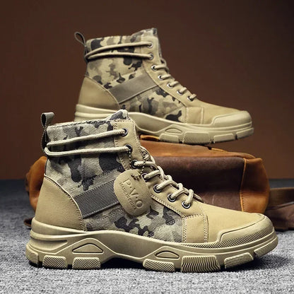 Tactical Camo Lace-Up Work Boots