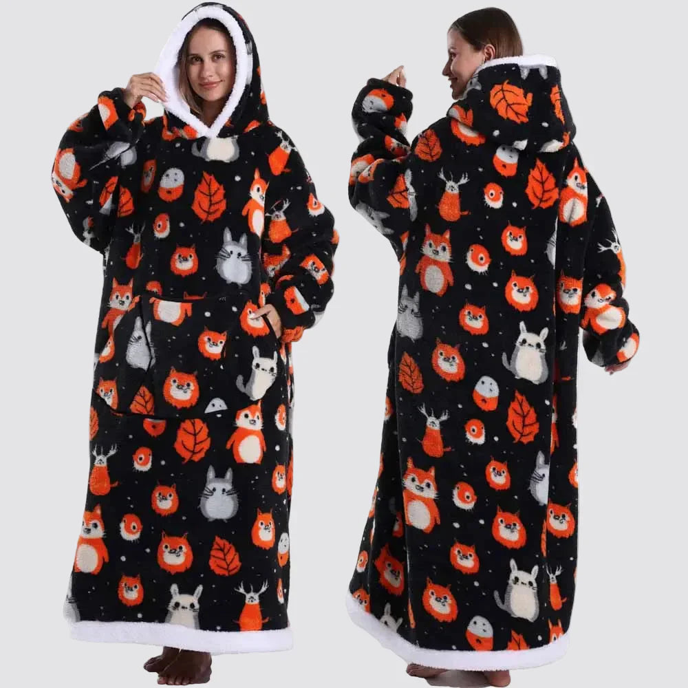 Cozy Wearable Hooded Blanket for Adults