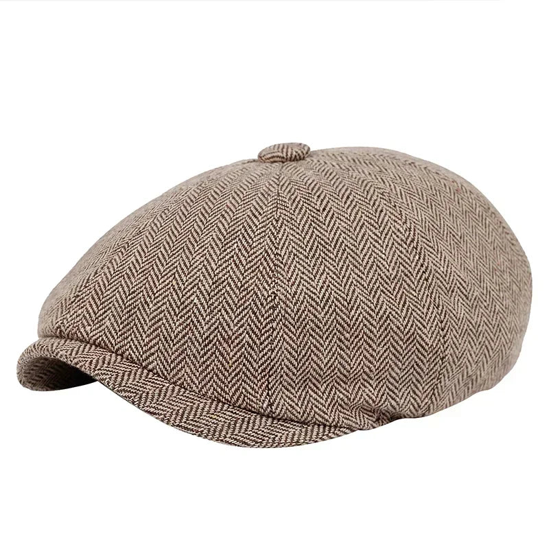 Classic Wool Newsboy Cap - Traditional Unisex Hat
