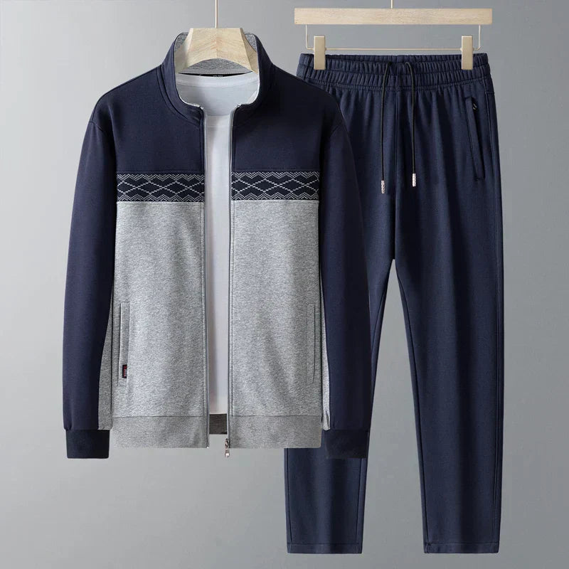 Men's Relaxing 2 Piece Tracksuit with Zip Jacket