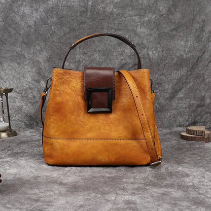 Premium Leather Tote Bag for Women - Classic Work Purse