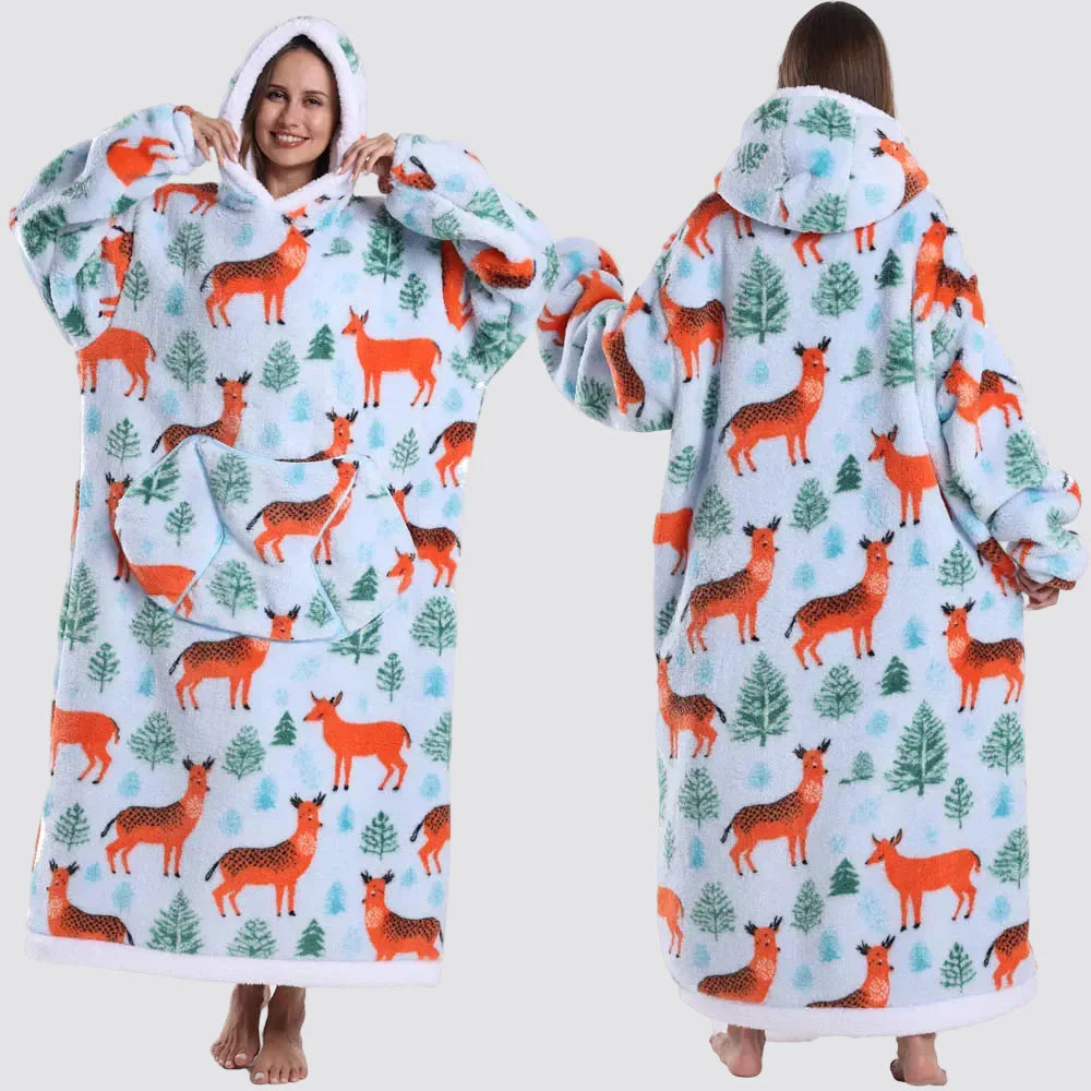 Cozy Wearable Hooded Blanket for Adults