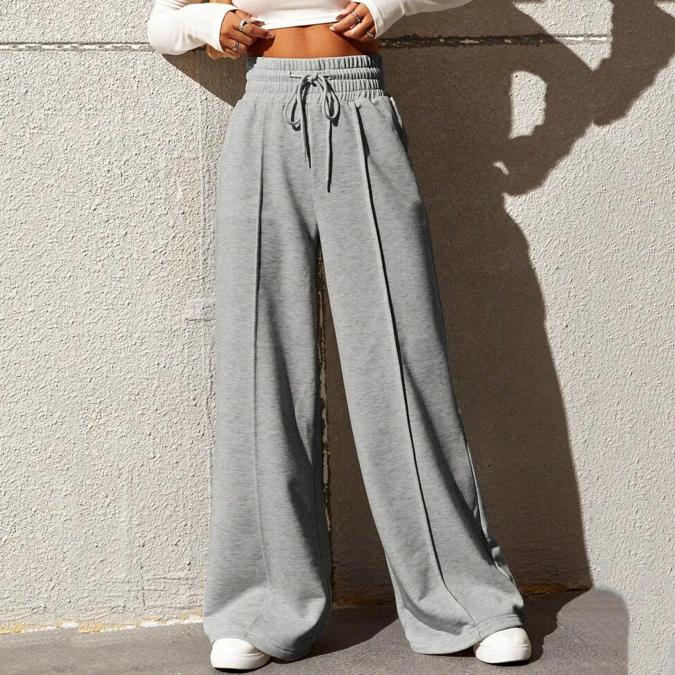Comfortable Women's Jogger Pants – High Waist Wide Leg Trousers - VogeLuxe