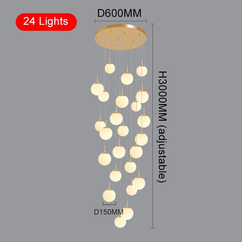 Round Glass Pendant Chandelier