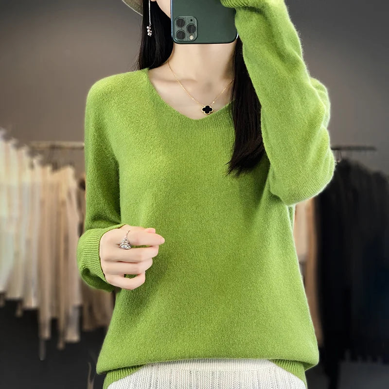 Soft Merino Wool V-Neck Sweater