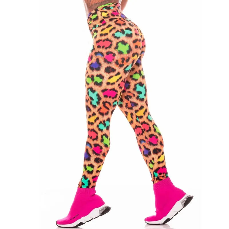 Flattering Animal Print High Waist Leggings - Shapewear