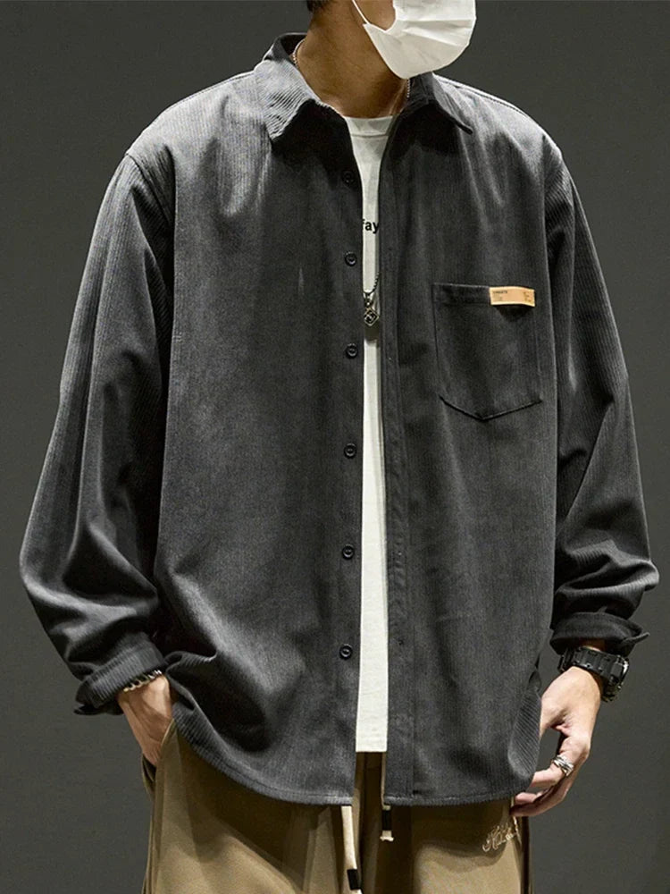 Relaxed Fit Cotton Cargo Shirt Men – Casual Vintage Overshirt