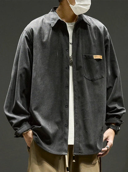 Relaxed Fit Cotton Cargo Shirt Men – Casual Vintage Overshirt