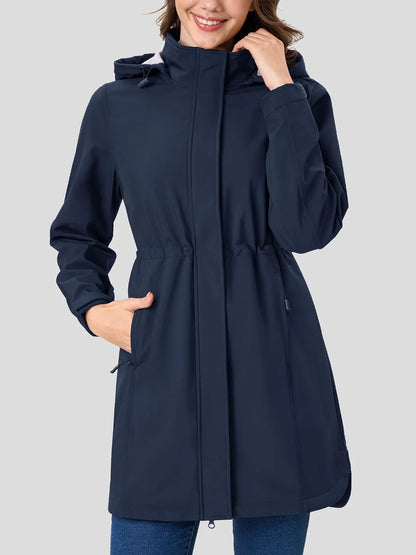 Waterproof Breathable Ladies Long Parka Jacket