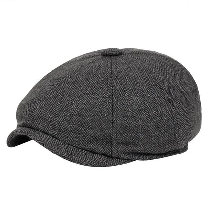 Classic Wool Newsboy Cap - Traditional Unisex Hat