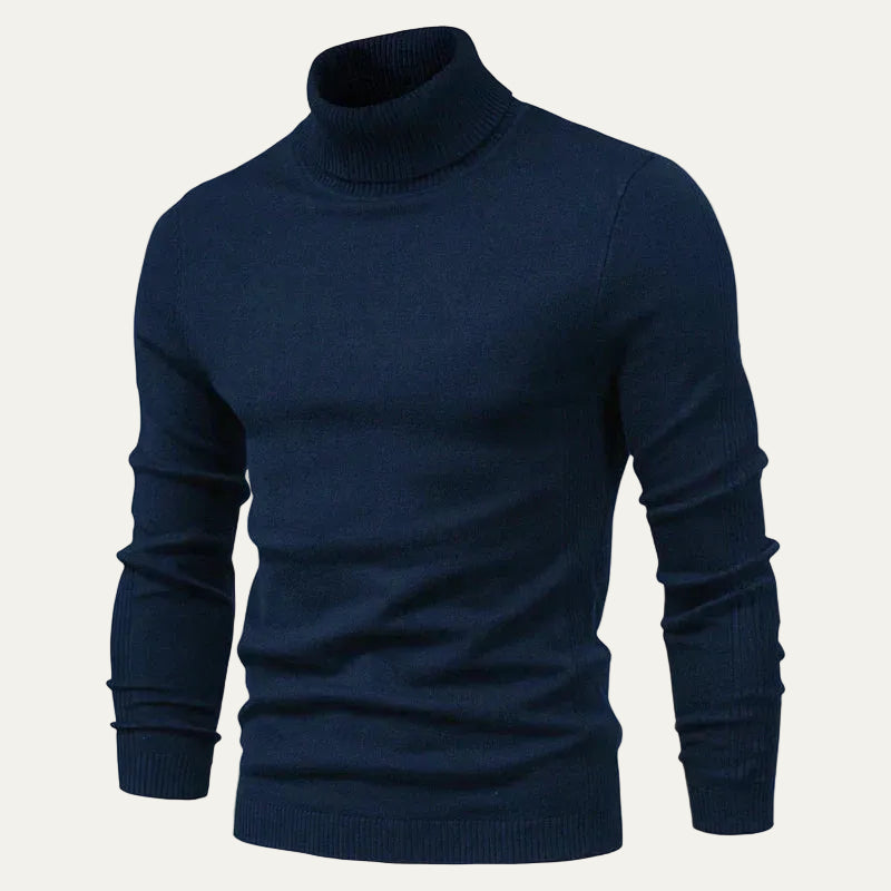 VogeLuxe | Men’s Breathable Textured Knit Turtleneck Sweater