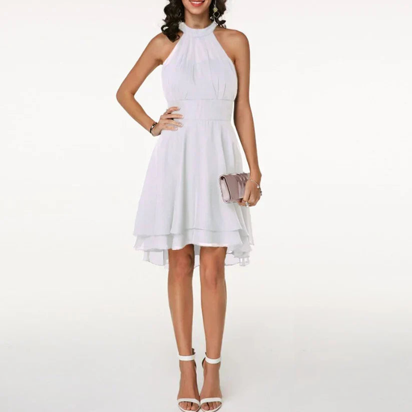 Elegant Ladies Ruffle Detail Dress