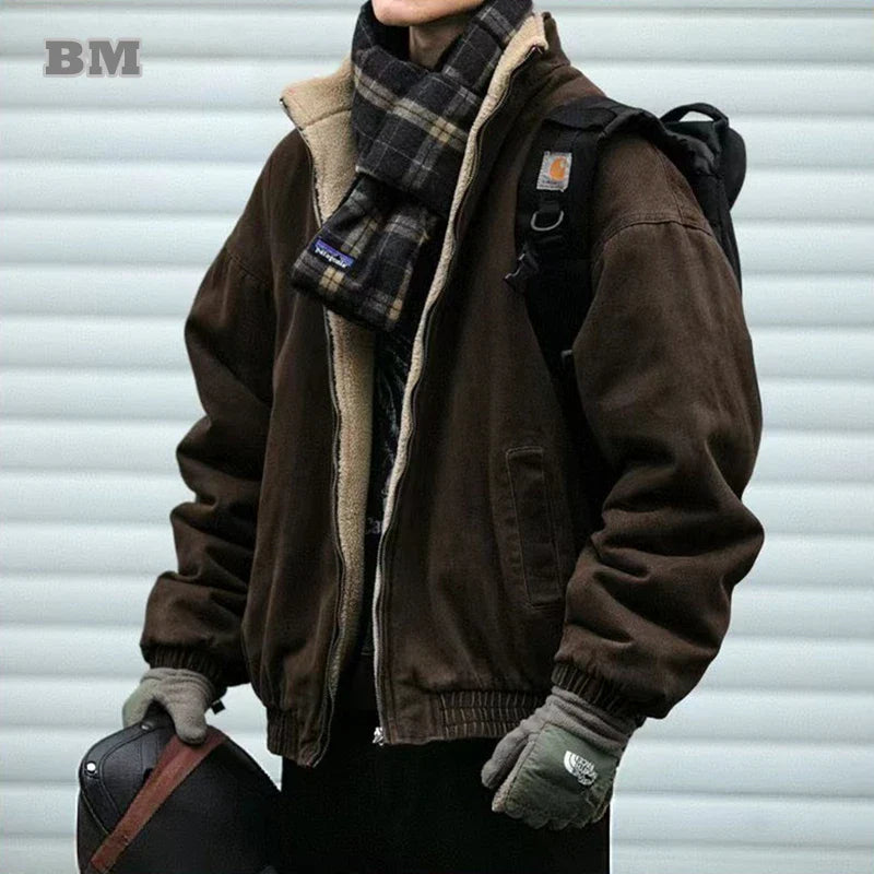 Classic Retro Fleece Mens Coat - VogeLuxe