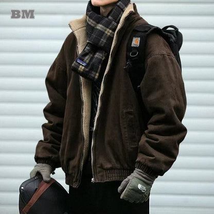 Classic Retro Fleece Mens Coat - VogeLuxe