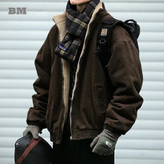 Classic Retro Fleece Mens Coat - VogeLuxe