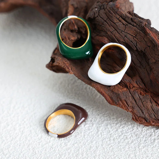 Colorful Waterproof Stainless Steel Band Ring - VogeLuxe