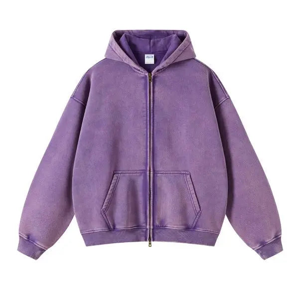 Premium Distressed Full Zip Urban Hoodie