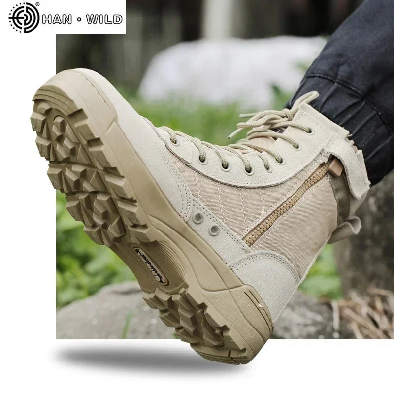 Men's Heavy-Duty Waterproof Hiking Combat Boots - VogeLuxe