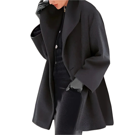 Women's Classic Warm Parka Coat with Buttons - VogeLuxe