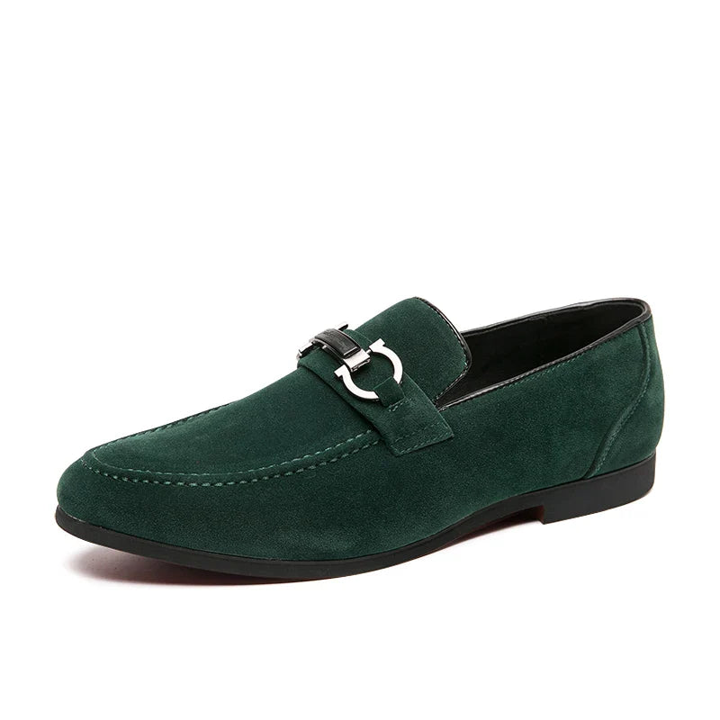 Leather Brown Slip On Moccasin Shoes For Men