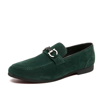 Leather Brown Slip On Moccasin Shoes For Men
