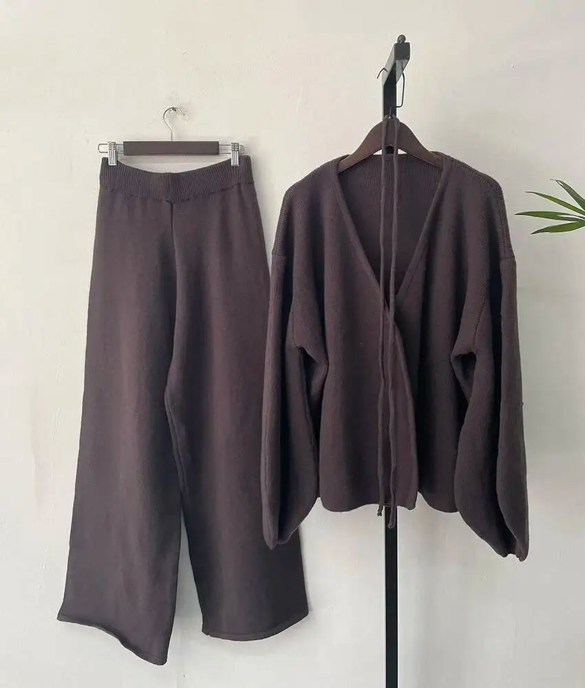 Cozy Sweater and Trousers Outfit Set