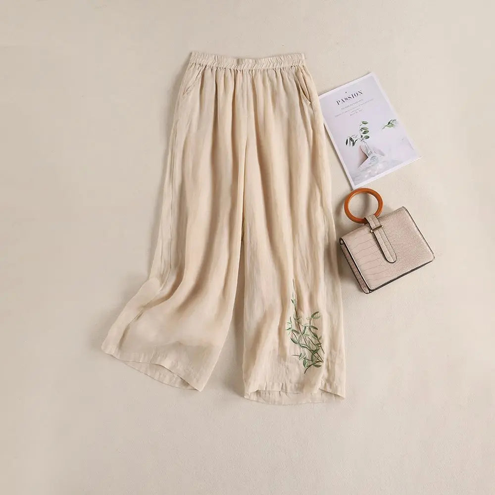 Lightweight Summer Wide Leg Cotton Pants