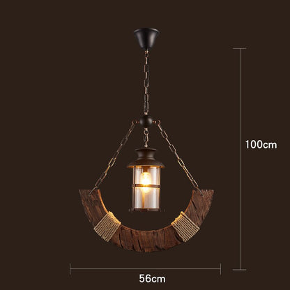 Rustic Wooden LED Pendant Light