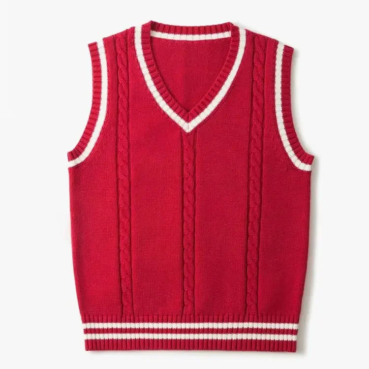 Stylish Knit Vest Sweater – Comfortable V-Neck Top