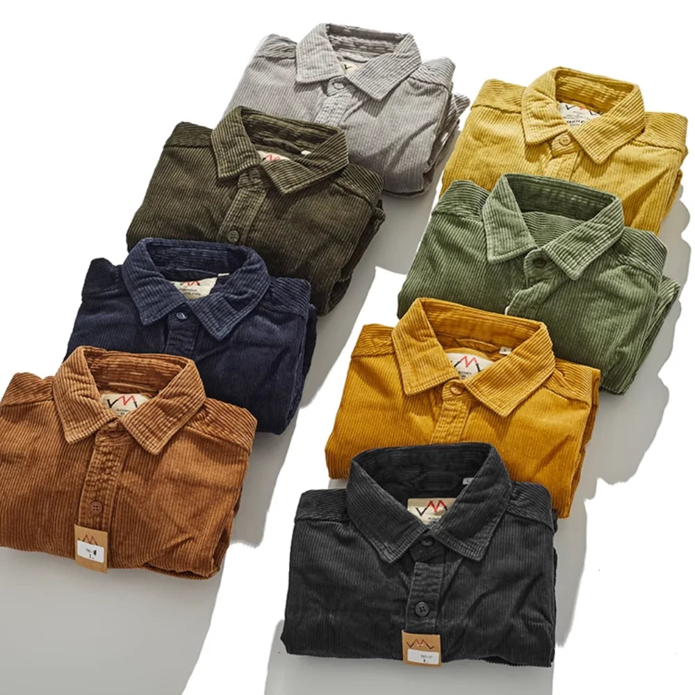 Warm Corduroy Mens Jacket - Fitted Winter Coat - VogeLuxe