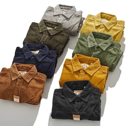 Warm Corduroy Mens Jacket - Fitted Winter Coat - VogeLuxe
