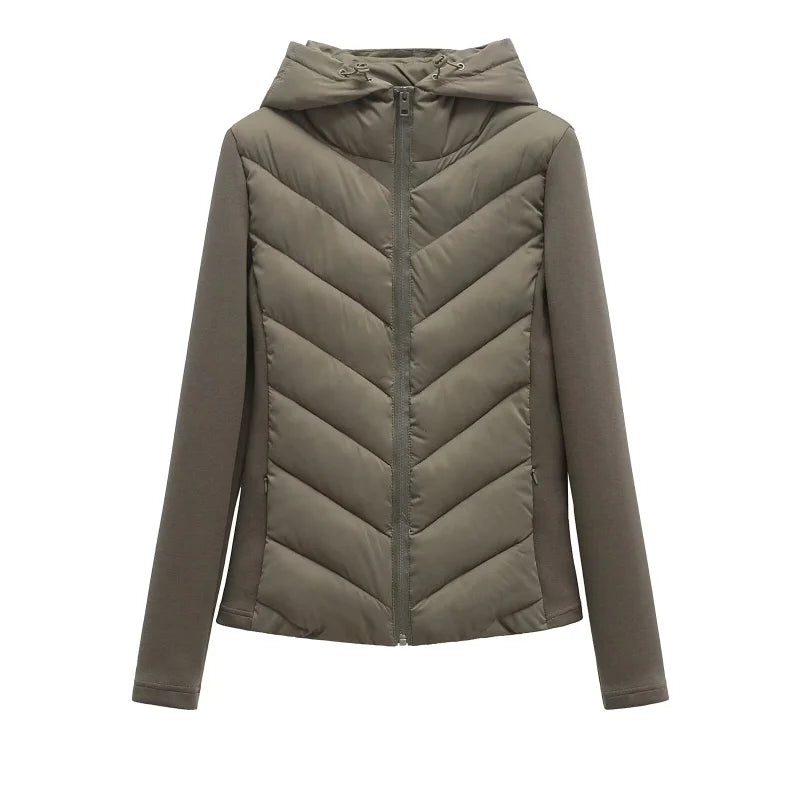 Ladies' Chic Quilted Hooded Cotton Jacket