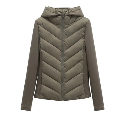 Ladies' Chic Quilted Hooded Cotton Jacket