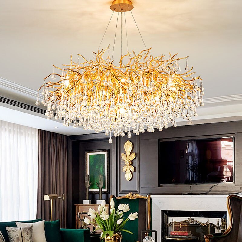 Luxury Crystal Drop LED Ceiling Light - VogeLuxe