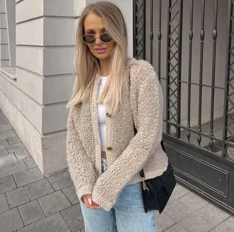 Ladies' Classic Open Front Cardigan Coat - VogeLuxe