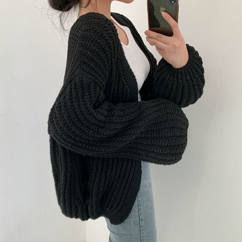 Women's Cozy Long Open Front Sweater Cardigan