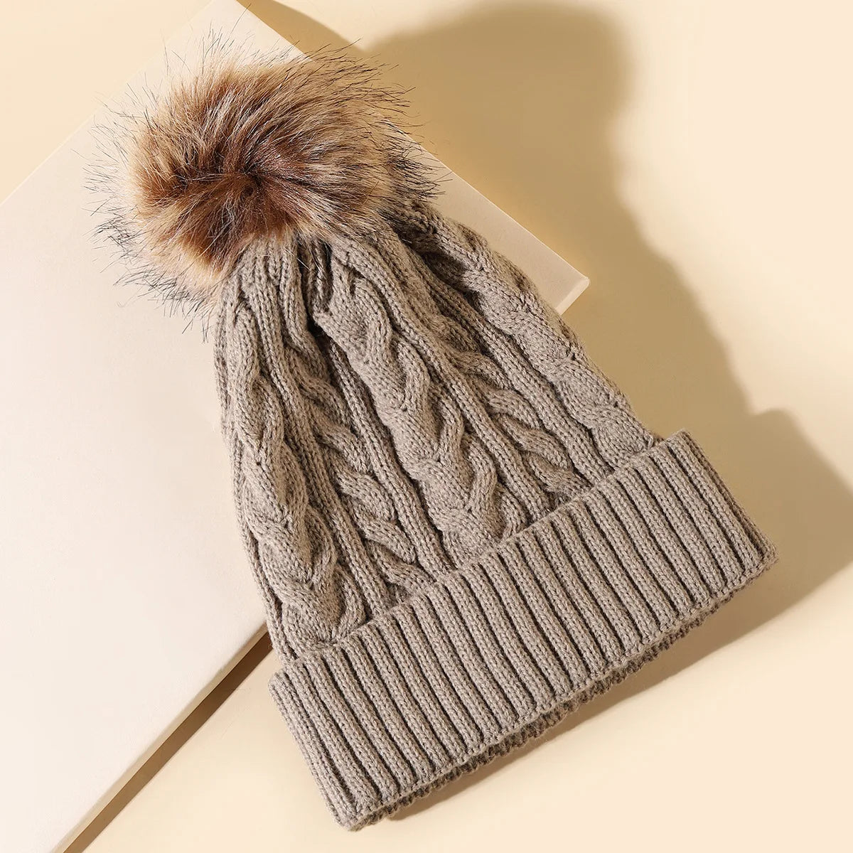Soft Fuzzy Winter Beanie for Ladies