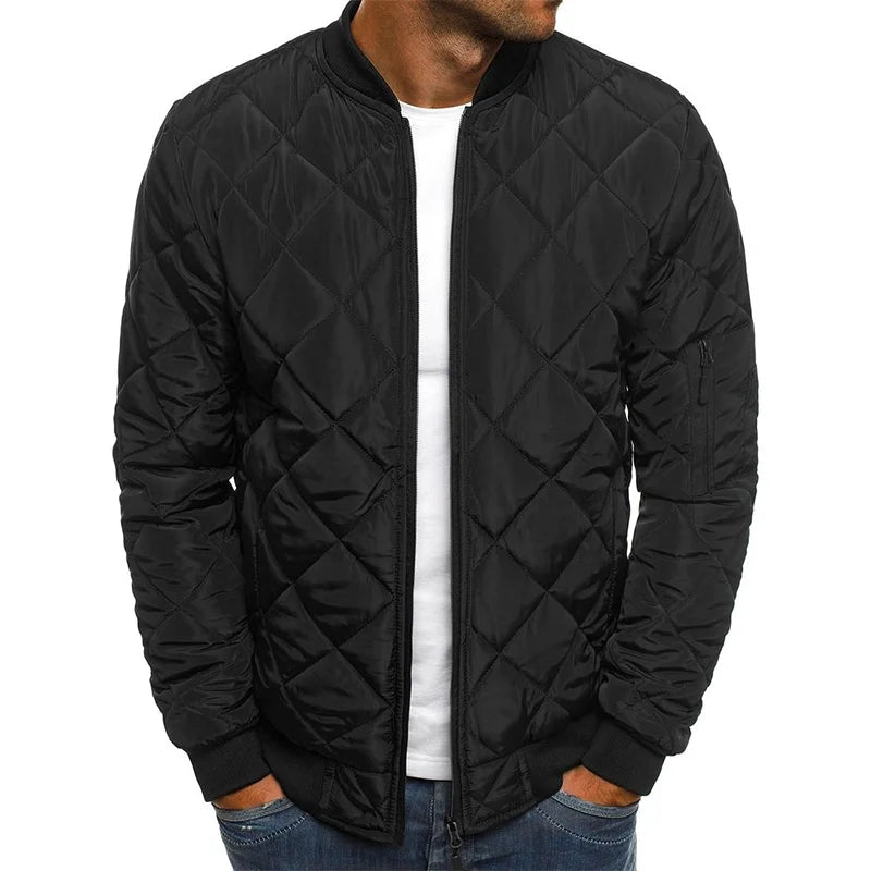 Classic Diamond Print Cotton Coat