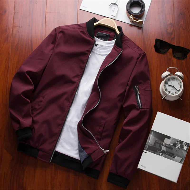 Thin Classic Fit Mens Bomber Jacket