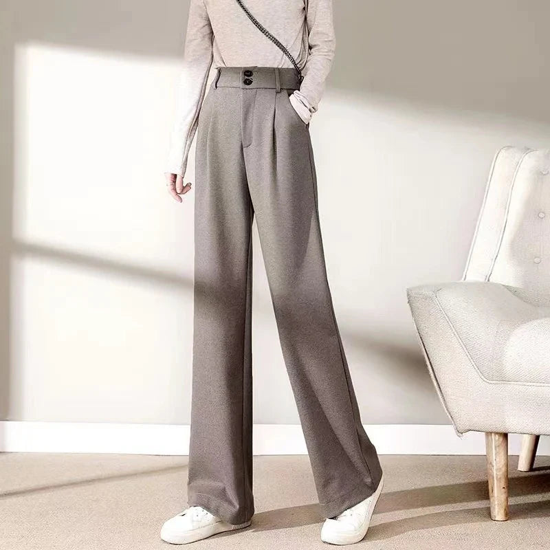 Classic Fit Warm Wool Straight Leg Pants
