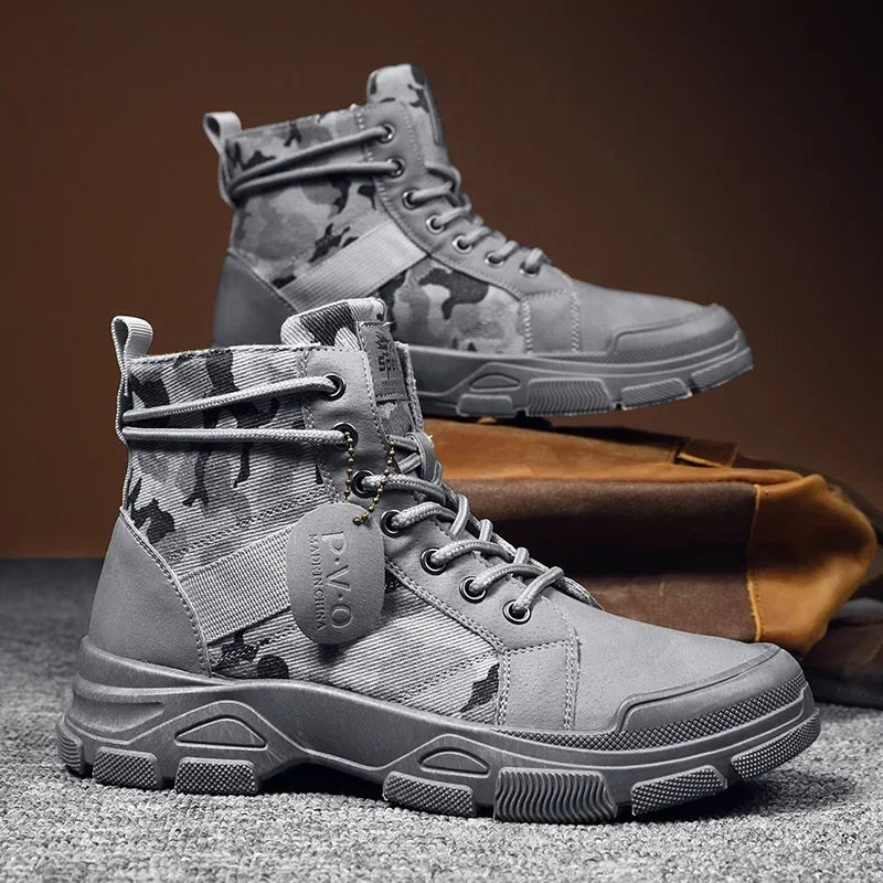 Tactical Camo Lace-Up Work Boots