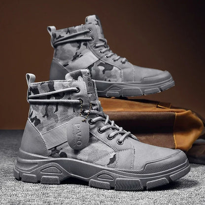 Tactical Camo Lace-Up Work Boots