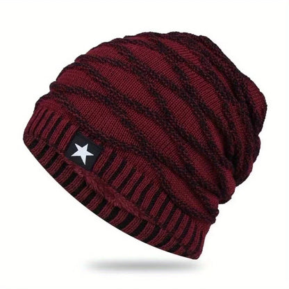 Warm Fleece Lined Slouch Beanie for Men Women