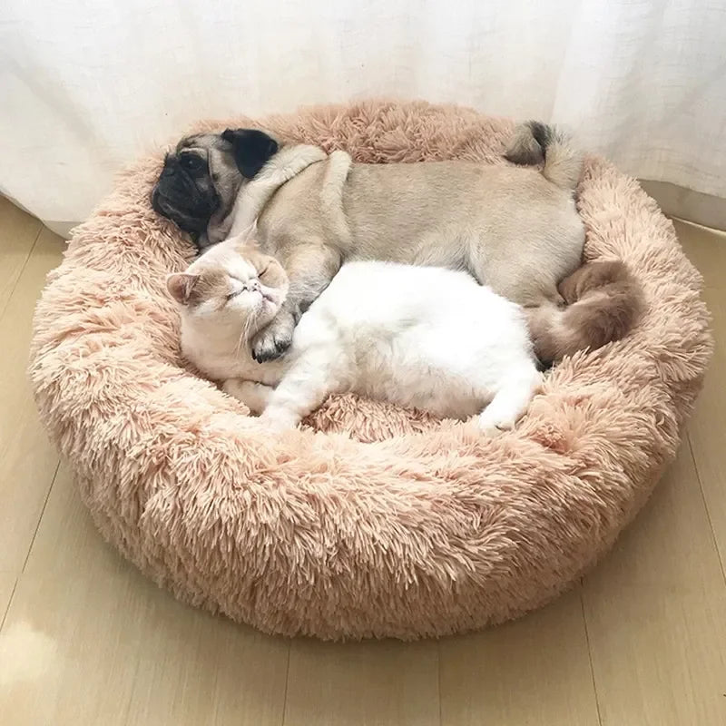 Soft Comfortable Round Pet Bed for Cats and Dogs