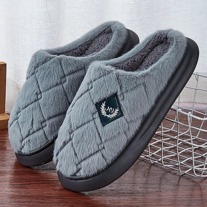 Cozy Men's Fleece Lined Slipper Shoes - VogeLuxe